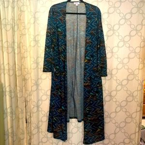 LuLaRoe Sarah Long Printed Cardigan